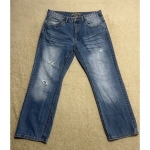Request Jeans - ‎ Distressed White Wash Blue Denim - Men's size 36x30 RN97628